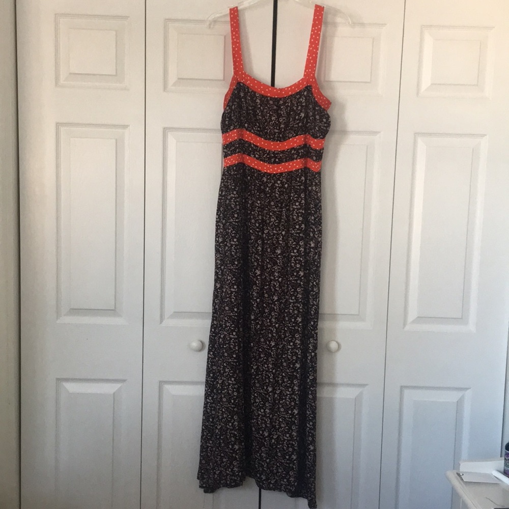 Catch Stitch Mixed Fabric Maxi